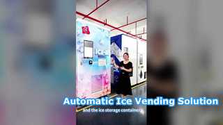 Distributeur automatique de glace | Solution intégrée pour la fabrication, le stockage, l'ensachage et le scellage automatiques de la glace