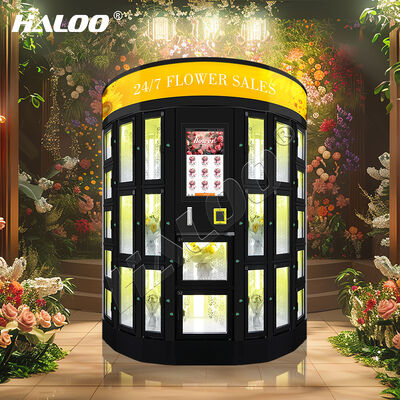 Distributeur automatique de fleurs Haloo avec plaque métallique épaissie pour la durabilité, livré avec fonction SDK et système de réfrigération