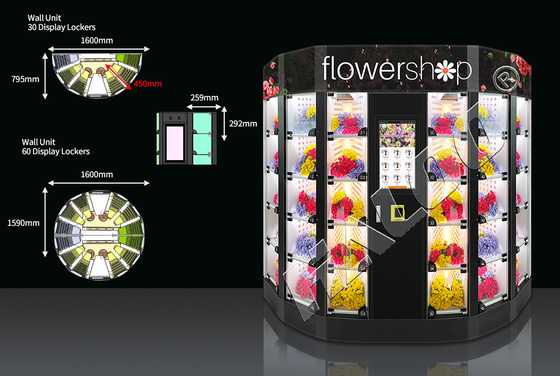Heures d'ODM d'OEM 24 fleurissent vendant le distributeur automatique de casier de ventilation machine pour des fleurs