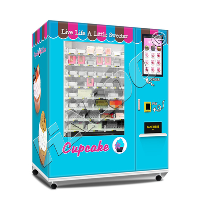 Distributeur automatique automatique de nourriture fraîche de salade de distributeur automatique de petit gâteau de réfrigérateur de système d'ascenseur avec l'écran tactile 21.5inch