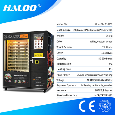 distributeur automatique automatique nutritionnel adapté aux besoins du client de chauffage par micro-ondes d'aliments de préparation rapide de distributeur automatique de repas