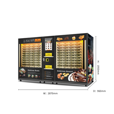 Le distributeur automatique de Cabinets de la grande capacité 2 pour les repas prêts avec le chauffage et les boissons par micro-ondes met en boîte des desserts de gâteaux