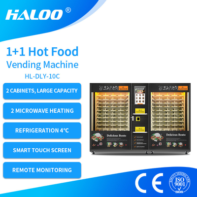 Distributeur automatique chaud de nourriture de Cabinets de la grande capacité 2 avec le chauffage par micro-ondes et l'écran tactile intelligent