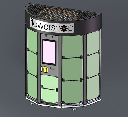 Haloo 14 treillis personnalisé logo fleur distributeur automatique cadeaux fleur tenant machine avec fonction de refroidissement