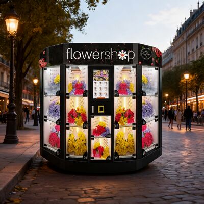 Haloo 14 treillis personnalisé logo fleur distributeur automatique cadeaux fleur tenant machine avec fonction de refroidissement