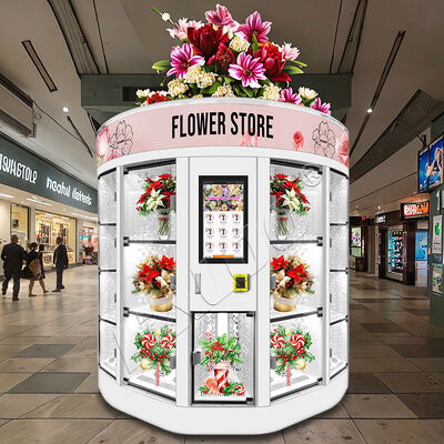 Haloo Vendeur de fleurs fraîches Blanc 13 casier Grand Bouquet Vente à chaud pour le centre commercial Système de paiement par carte de crédit