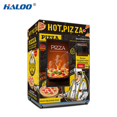 Machine à vendre de pizza à écran tactile de 55 pouces avec système de chauffage et de cuisson, avec une boîte à lumière LED sur le dessus de la machine à pizza