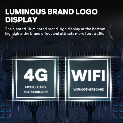 Haloo, distributeur automatique de boissons et collations de 21,5 pouces avec une capacité de 360, porte en verre défoncée, robuste et durable