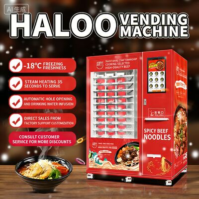 Haloo -18 °C machine à vendre de nouilles congelées avec un matériau de plaque d'acier de couleur, four à micro-ondes, chauffage à la vapeur pendant 35 secondes, servir