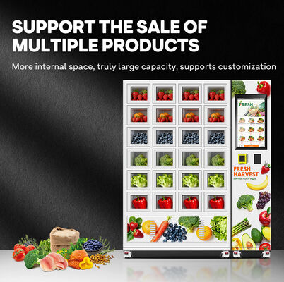 Halo 24 grille smart vending casier épaissie en tôle galvanisée coque extérieure et porte en verre à trois couches avec système de refroidissement