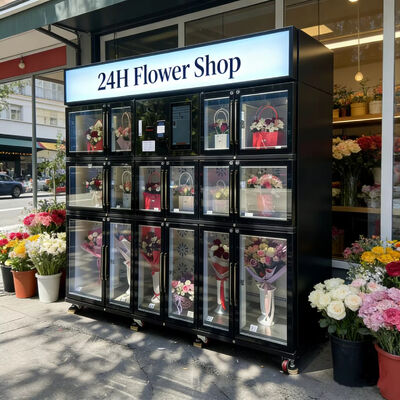 Des distributeurs automatiques de fleurs à vendre.