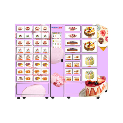 Distributeur automatique de casier de nourriture fraîche d'oeufs de desserts de gâteaux avec refroidir et annoncer l'écran