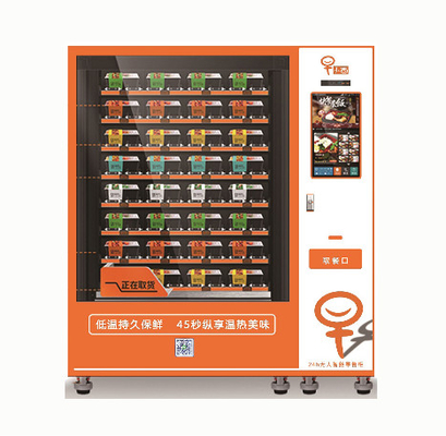 Distributeur automatique chaud de repas de nourriture de grande capacité avec le réfrigérateur et le chauffage par micro-ondes
