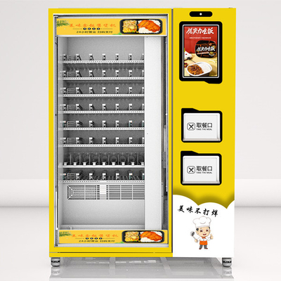 Distributeur automatique au détail automatique de nourriture avec le réfrigérateur et la double micro-onde