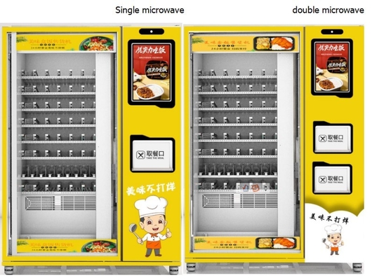 Distributeur automatique au détail automatique de nourriture avec le réfrigérateur et la double micro-onde